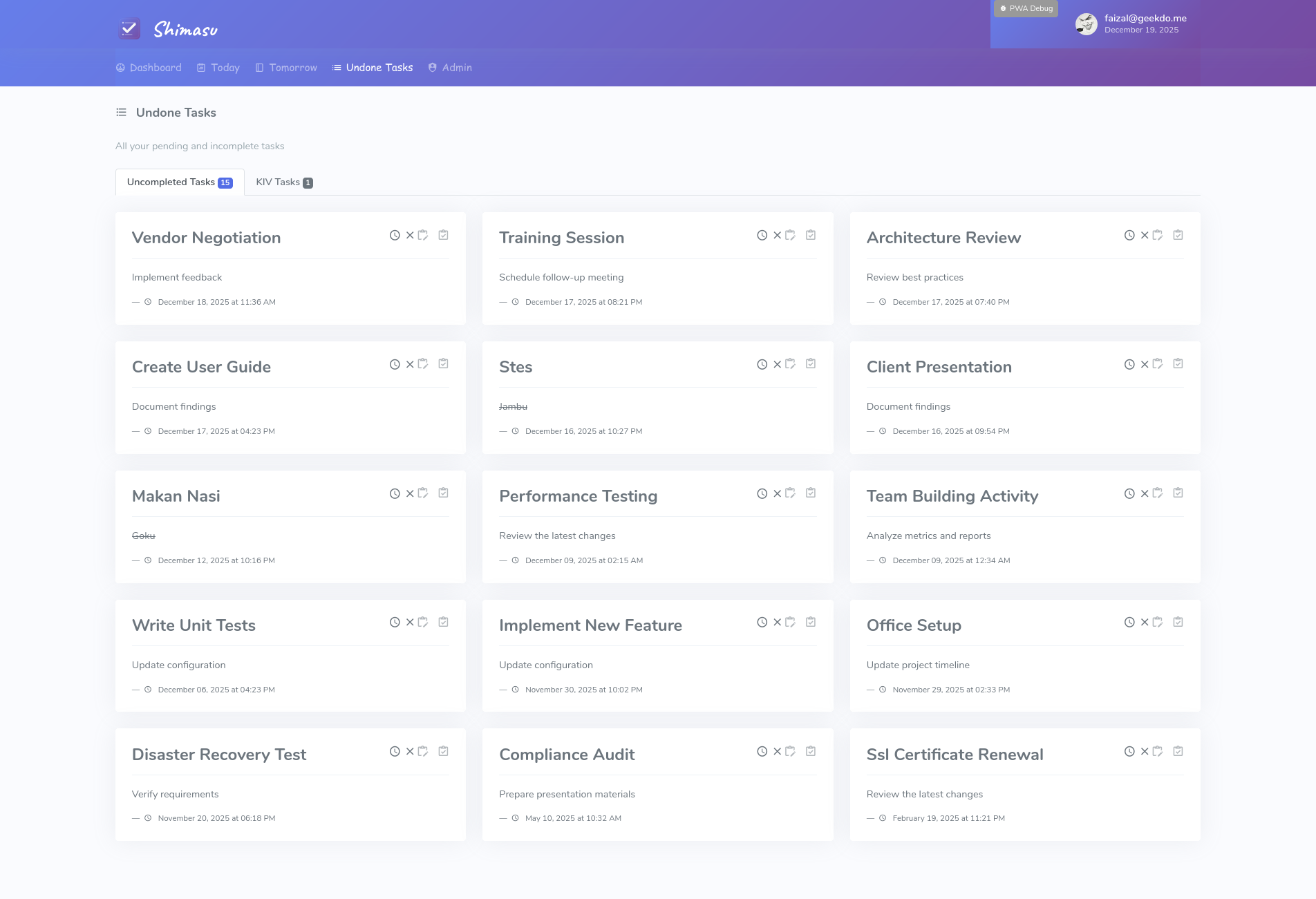 TodoBox Undone Tasks